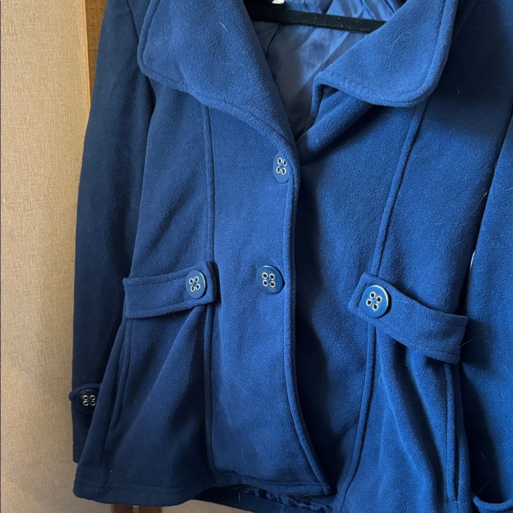 Girls Copper Key Hooded Navy Pea Coat 14/16
